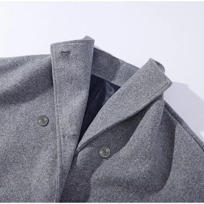 Manteau élégant femmes mélange de laine avec boutons – Vêtement d'hiver à col montant — 12